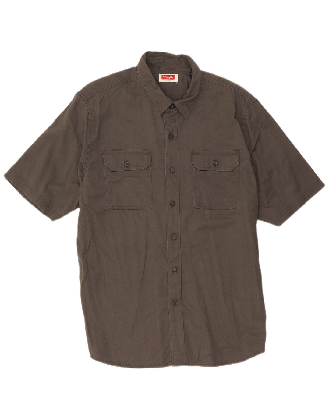 Camicia a maniche corte da uomo Wrangler grande in cotone grigio