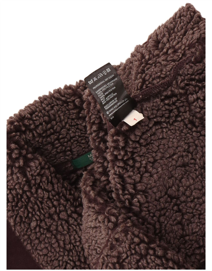 Gilet Sherpa da donna Marks & Spencer UK 12 poliestere bordeaux medio