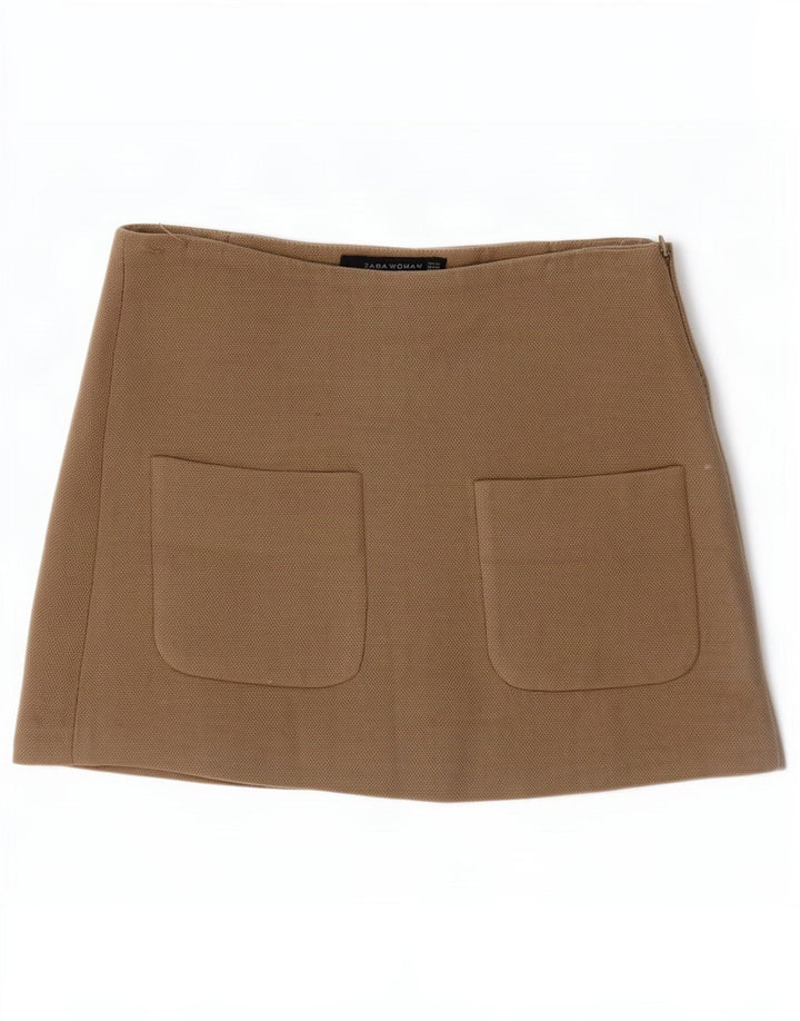 Minigonna Zara Donna XS W24 Beige