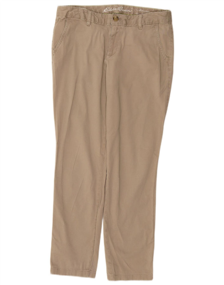 Pantaloni chino slim da donna Eddie Bauer Boyfriend US 6 cotone beige medio