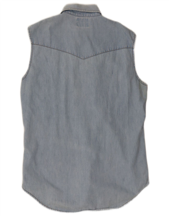 LEVI'S Mens Sleeveless Denim Shirt Medium Blue