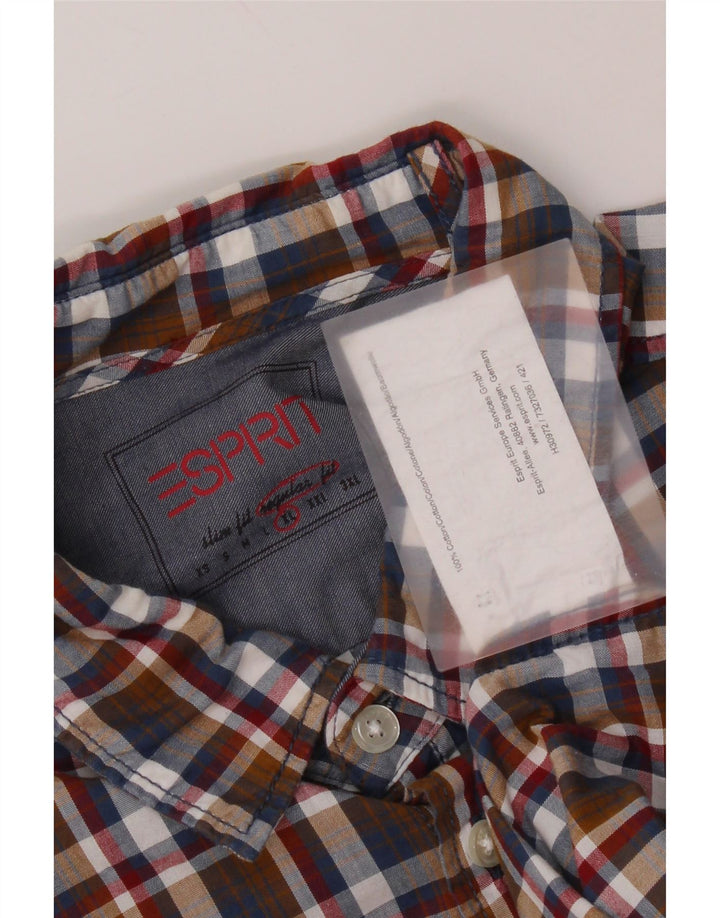 Camicia da uomo Regular Fit Esprit XL in cotone a quadri multicolore