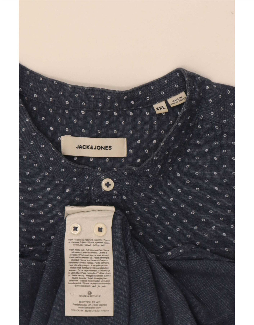 Camicia da uomo Jack & Jones 2XL cotone maculato blu