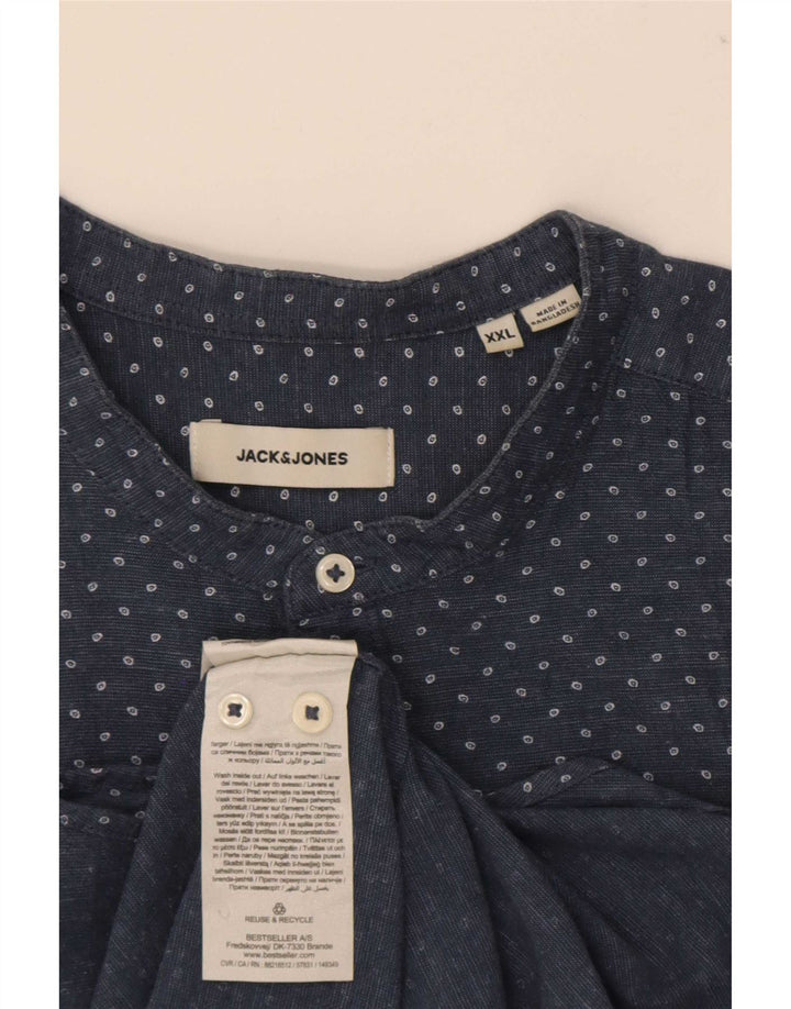 Camicia da uomo Jack & Jones 2XL cotone maculato blu