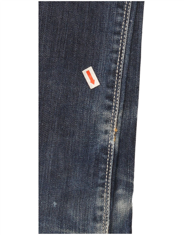 CALVIN KLEIN Womens Straight Jeans W30 L33 Navy Blue Cotton