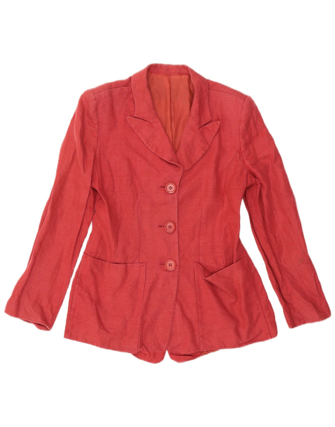 Giacca blazer a 3 bottoni da donna Hobbs UK 12 lino rosso medio