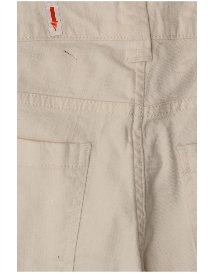 Pantaloncini di jeans da donna Benetton UK 8 piccoli W30 cotone bianco