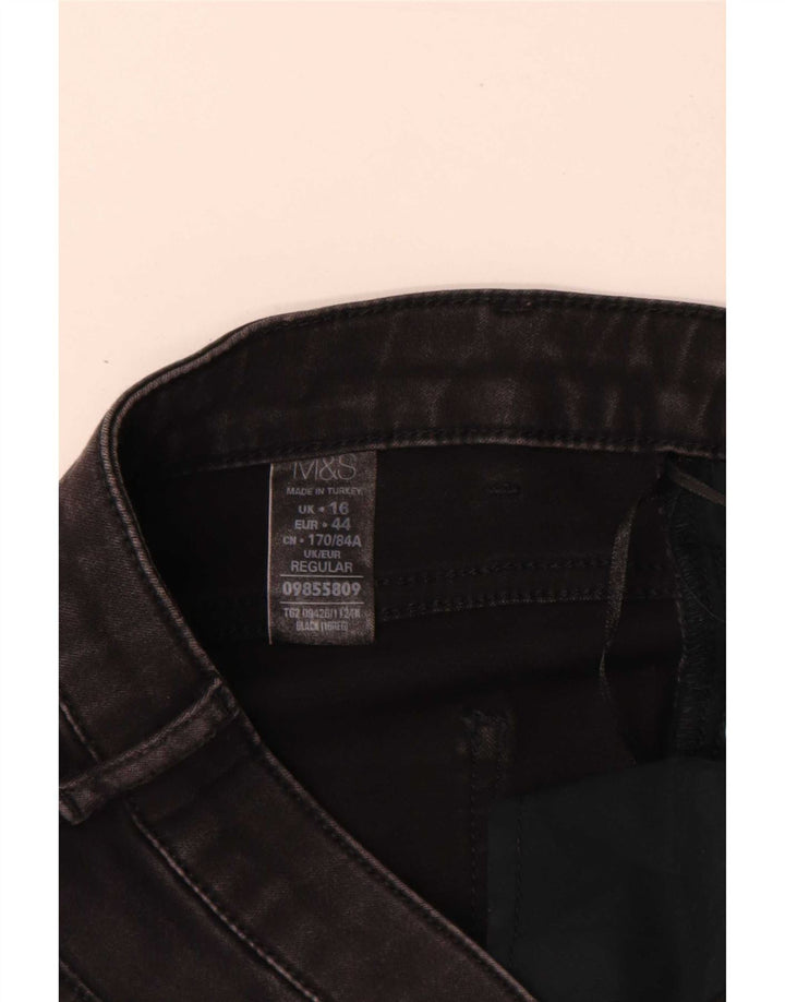 Jeans dritti Marks & Spencer da donna Per Una UK 16 Large W34 L30 Nero