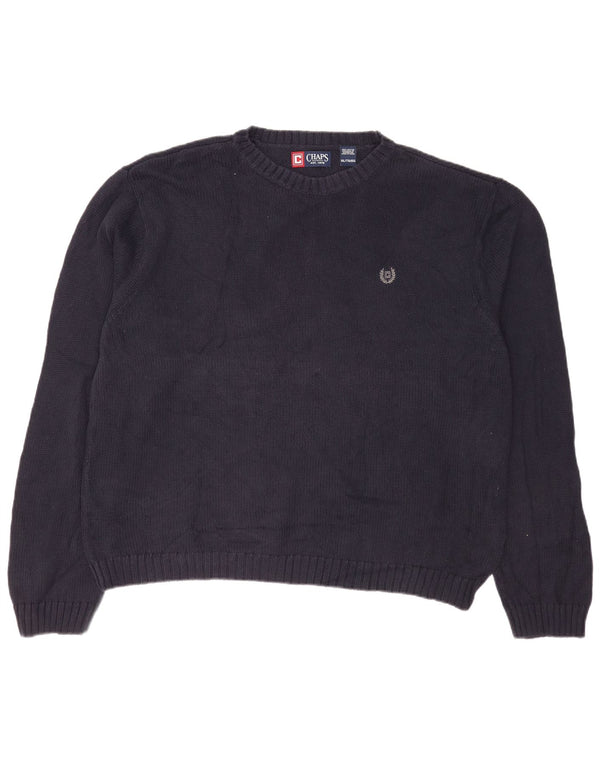 Maglione maglione girocollo da uomo Chaps 2XL cotone blu navy