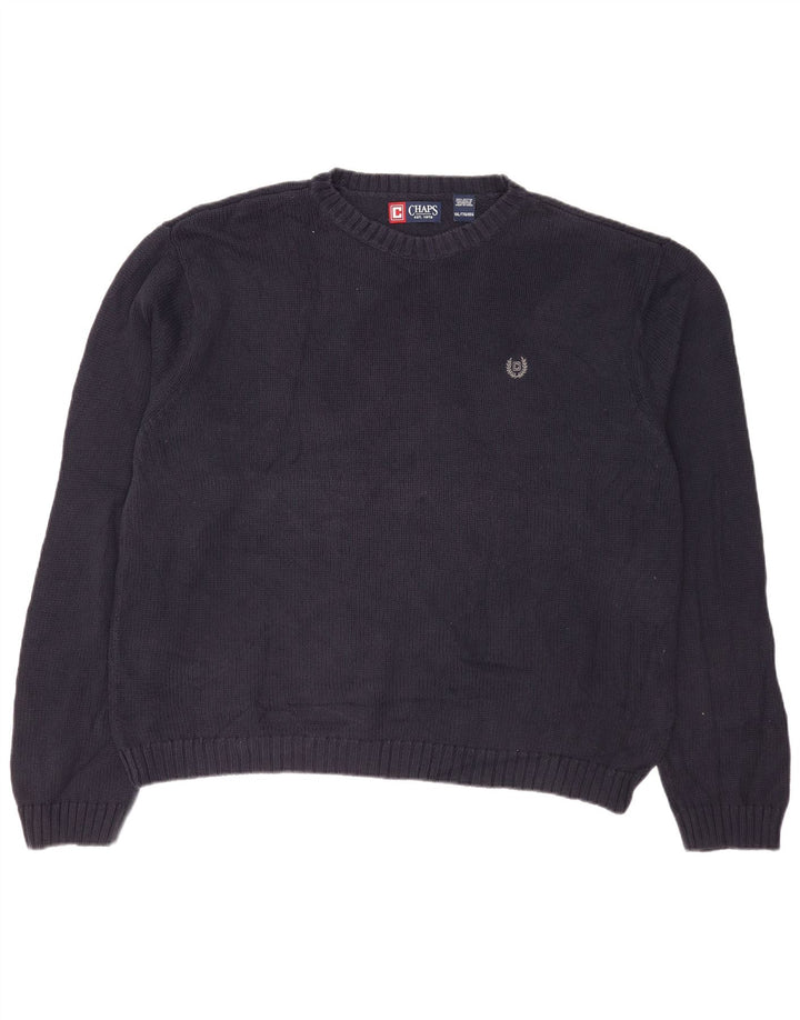 Maglione maglione girocollo da uomo Chaps 2XL cotone blu navy