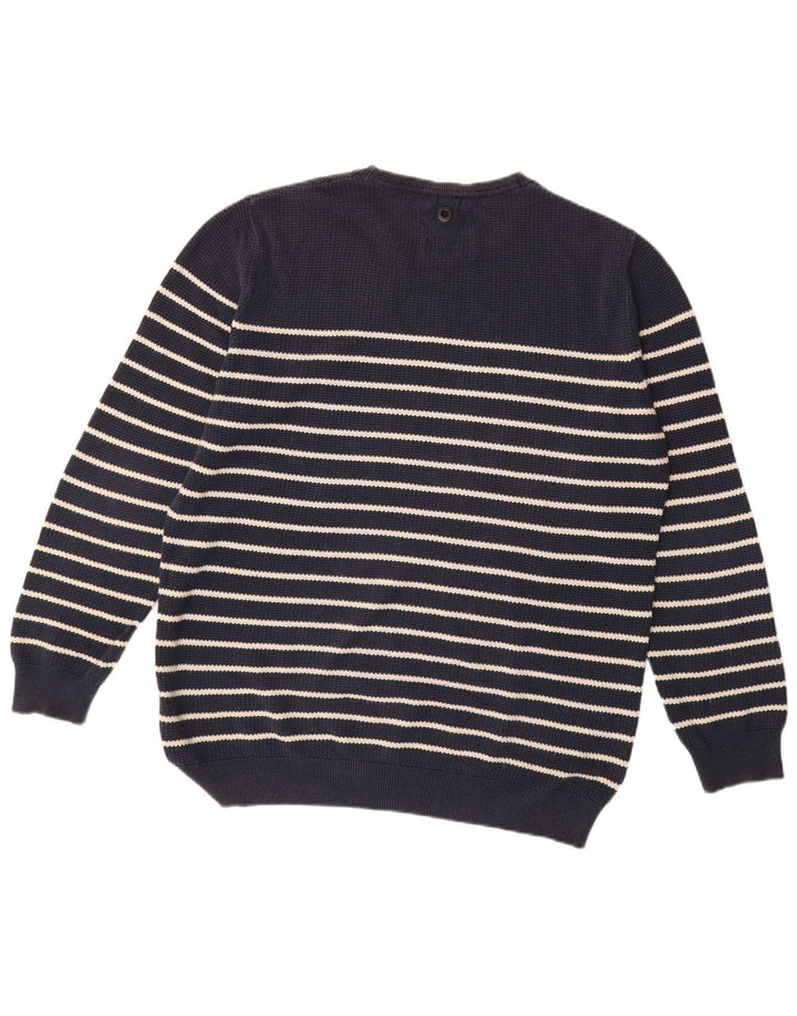 BARBOUR Maglione girocollo da uomo in cotone a righe medie blu navy