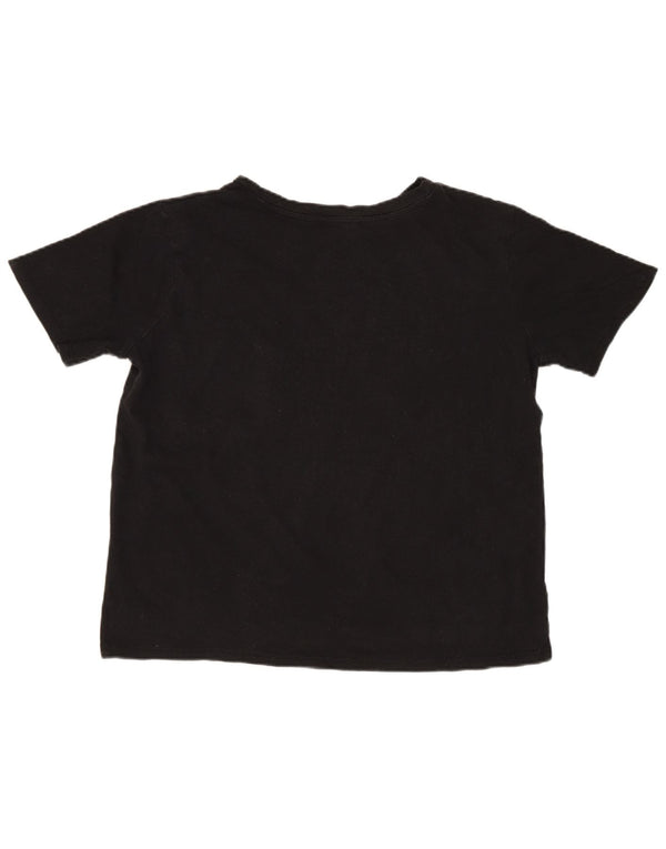T-shirt corta oversize da donna Zara UK 10 piccola in cotone nero