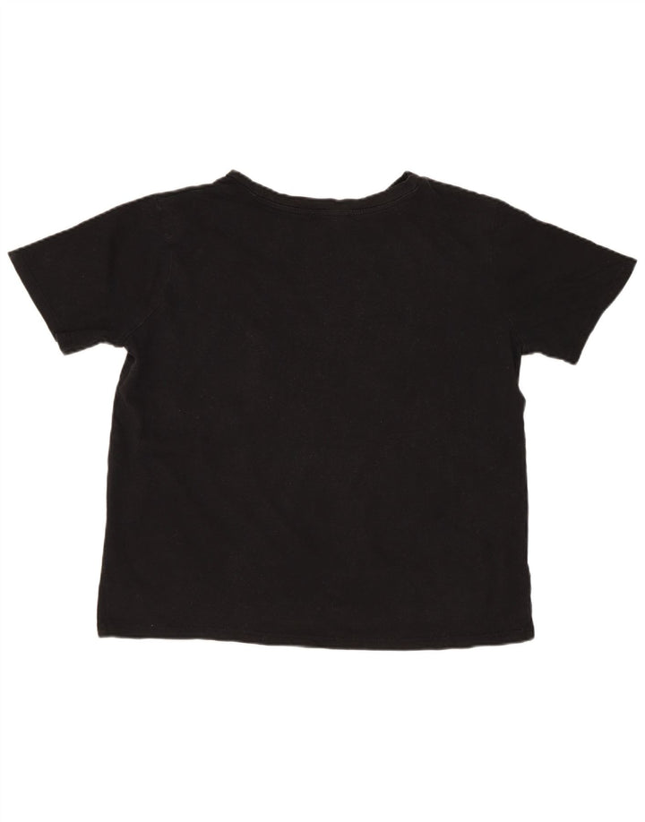 T-shirt corta oversize da donna Zara UK 10 piccola in cotone nero