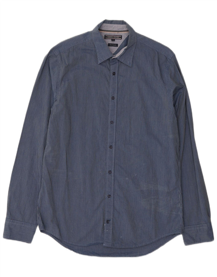 Tommy Hilfiger Uomo New York Fit Regular Camicia di jeans Blu medio a quadretti