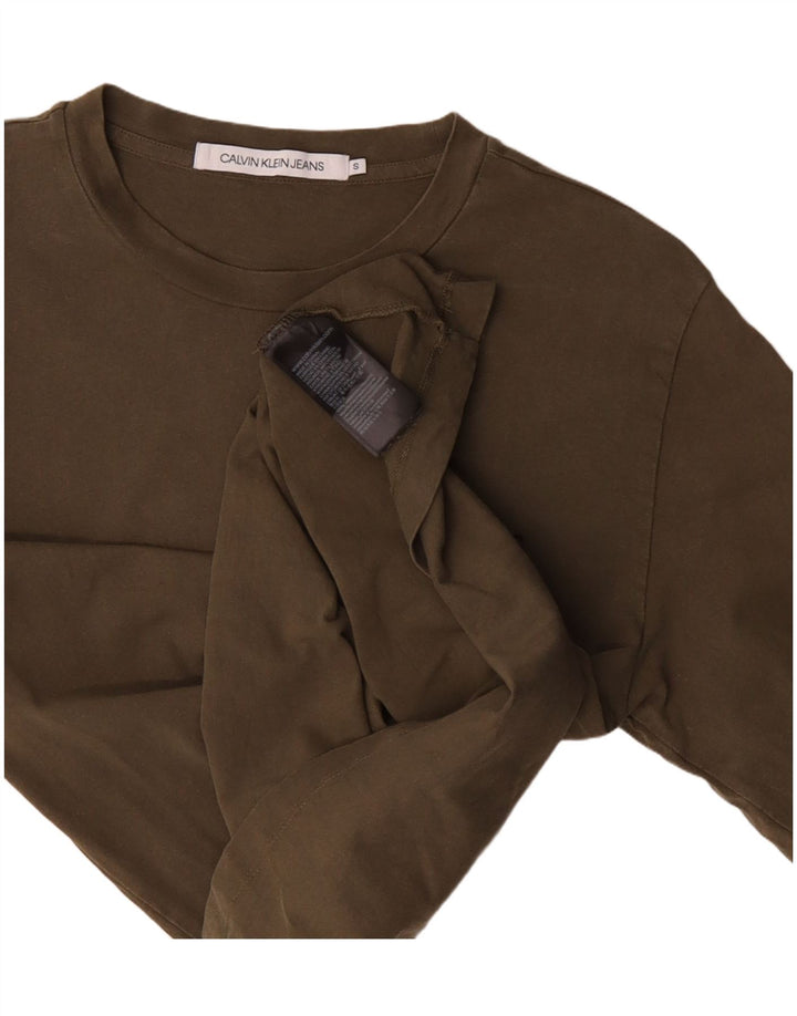 CALVIN KLEIN JEANS Top da uomo a manica lunga piccolo in cotone kaki