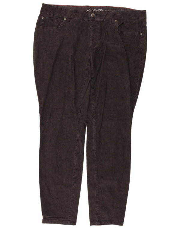 Pantaloni di velluto a coste sottili leggermente curvy da donna Eddie Bauer W38 L29 neri