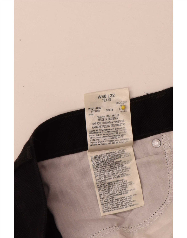 Jeans dritti da uomo Wrangler Texas W46 L30 cotone nero