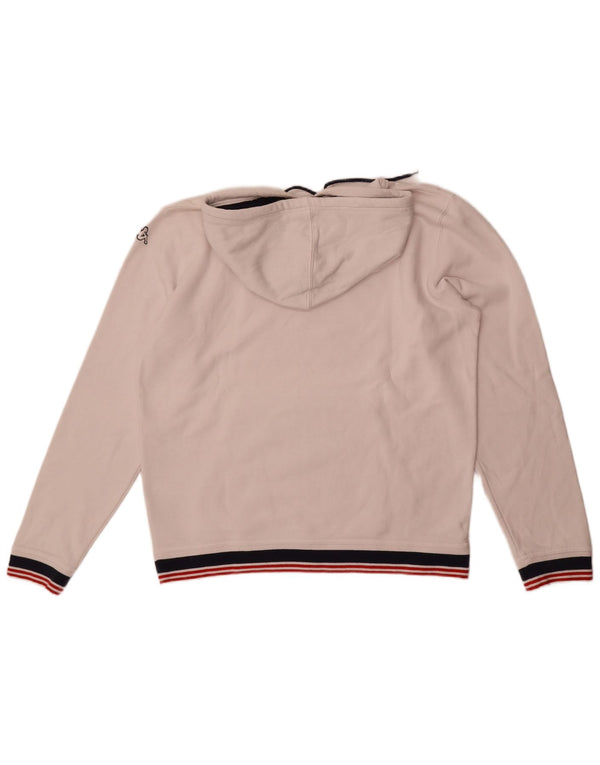 Felpa con cappuccio grafica da uomo Kappa XL in cotone a righe bianche