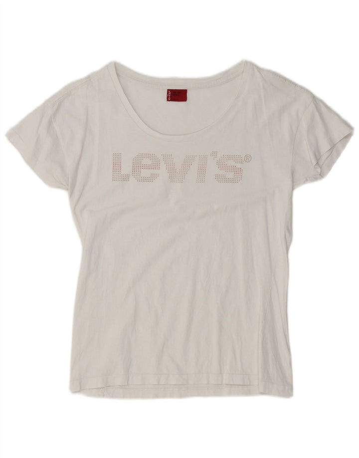 T-shirt grafica da donna Levi's Top UK 10 piccola bianca