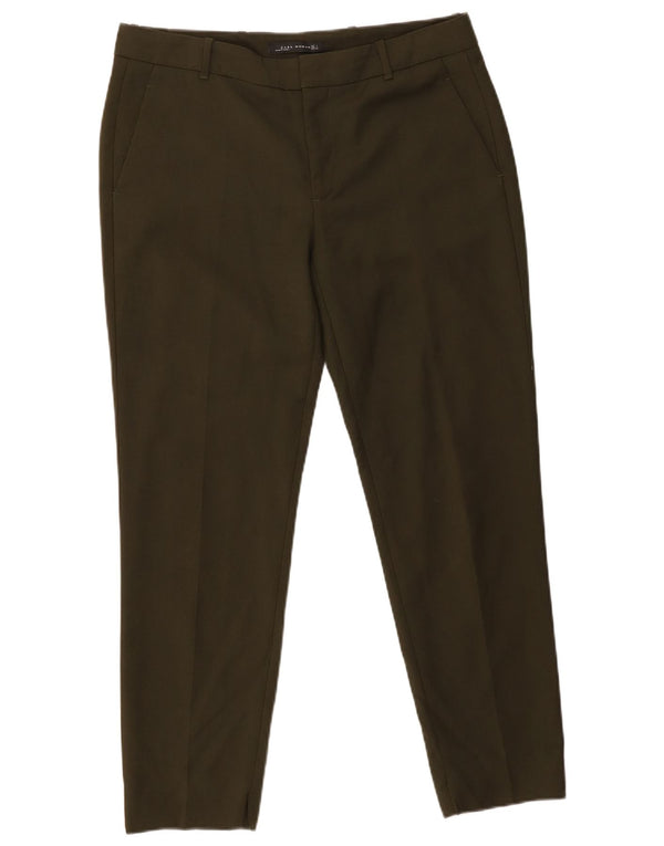 Zara Womens Tapered Chino Trousers Large W30 L28 Khaki Cotton