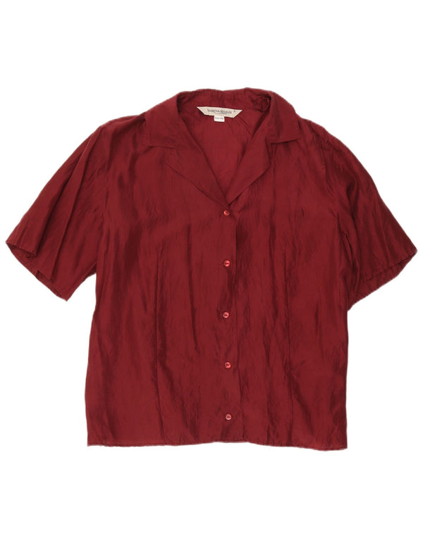 Marina Rinaldi Camicia a maniche corte da donna Camicetta Taglia 19 Piccola Bordeaux