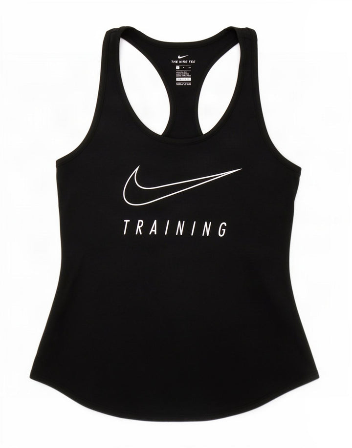 Canotta grafica Nike Dri Fit da donna UK 10 piccola in poliestere nero