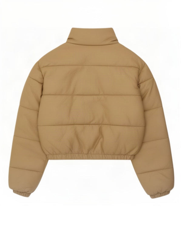 Giacca imbottita oversize in ecopelle da donna Zara UK 6 XS Beige