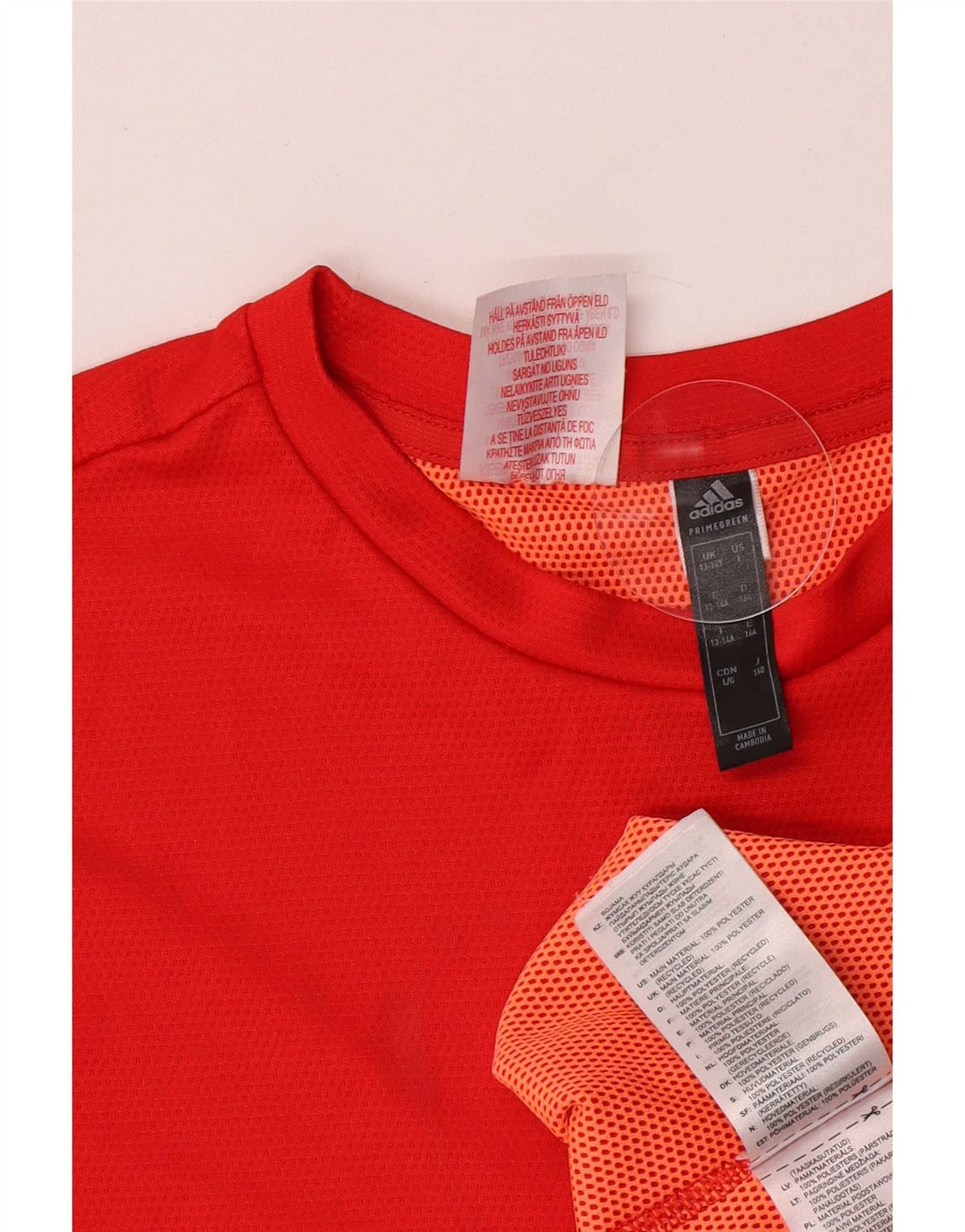 T-shirt Adidas da bambino 13-14 anni rossa in poliestere