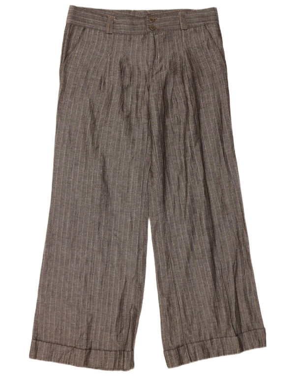 Topshop Womens Pegged Chino Trousers UK 12 Medium W34 L32 Grey Pinstripe