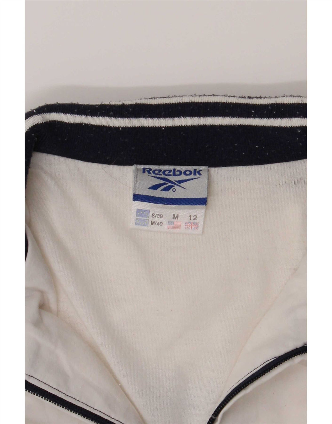 Giacca da tuta da donna Reebok UK 12 Medium Blu Navy Colourblock