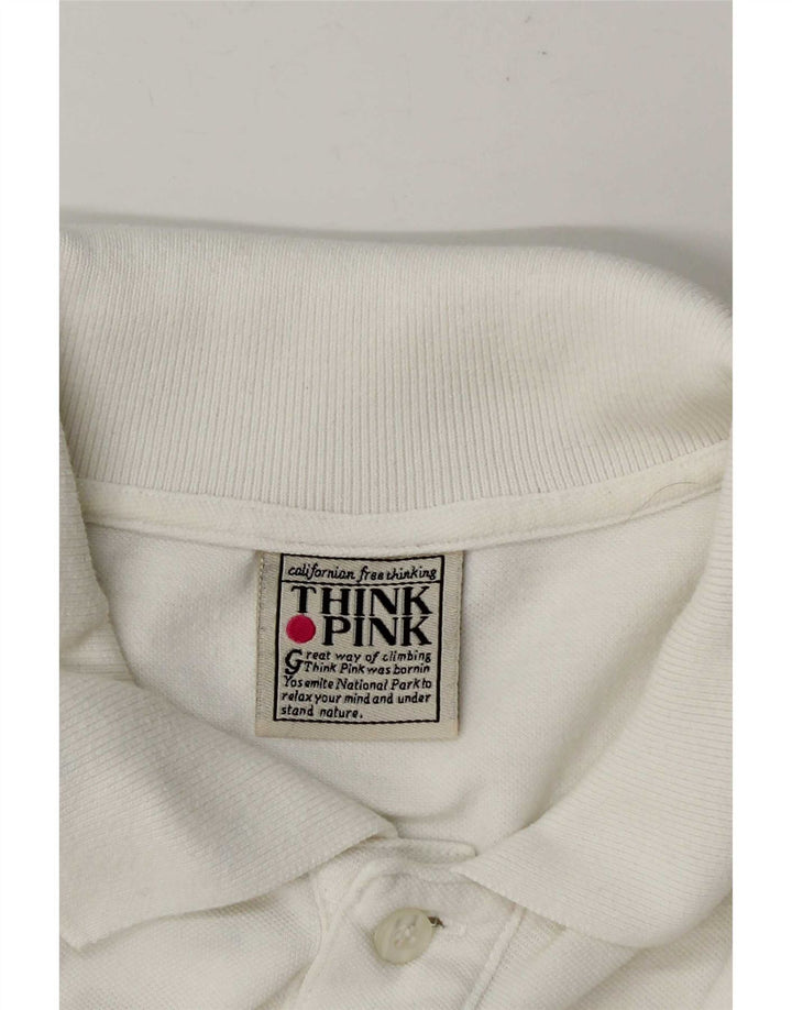 Polo da uomo Think Pink piccola bianca