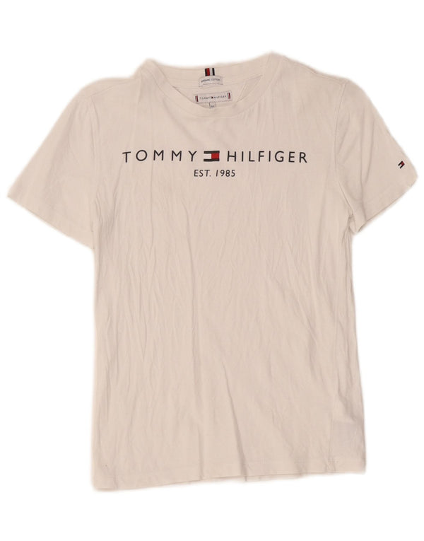 T-shirt grafica per ragazze Tommy Hilfiger Top 12-13 anni in cotone bianco
