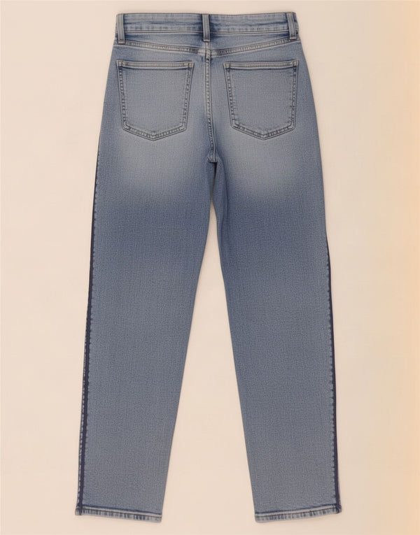 Jeans dritti invecchiati Marks & Spencer da donna UK 10 piccoli W29 L27 blu