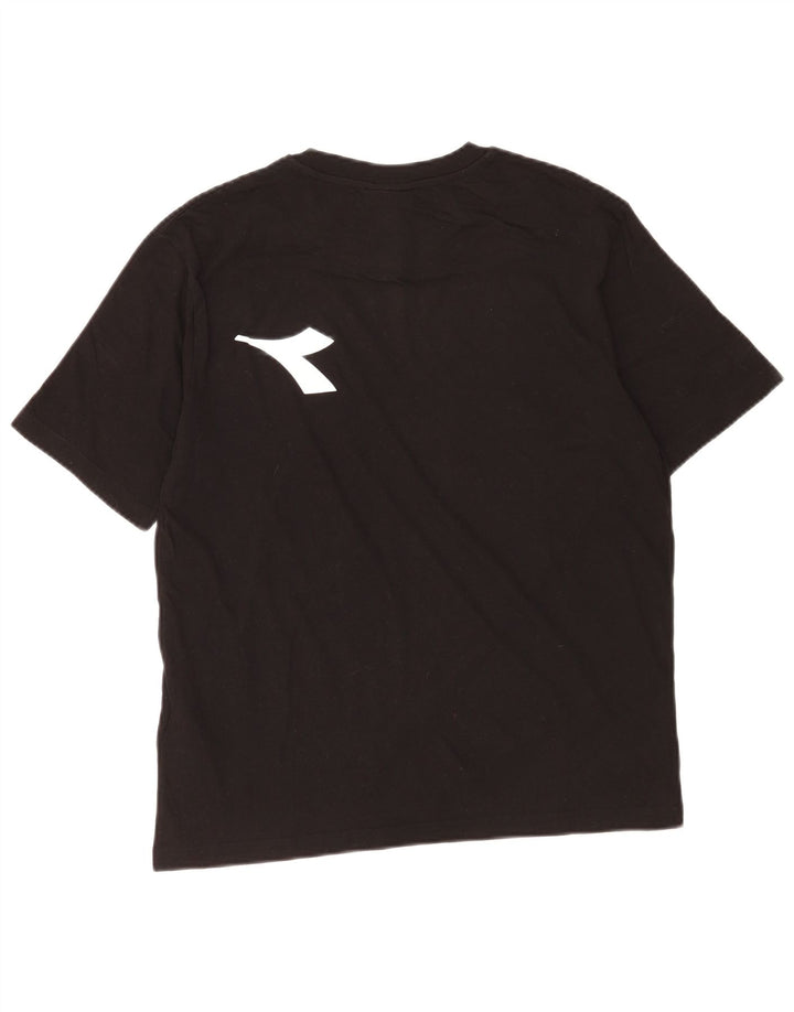 T-shirt grafica da uomo Diadora Top Small in cotone nero
