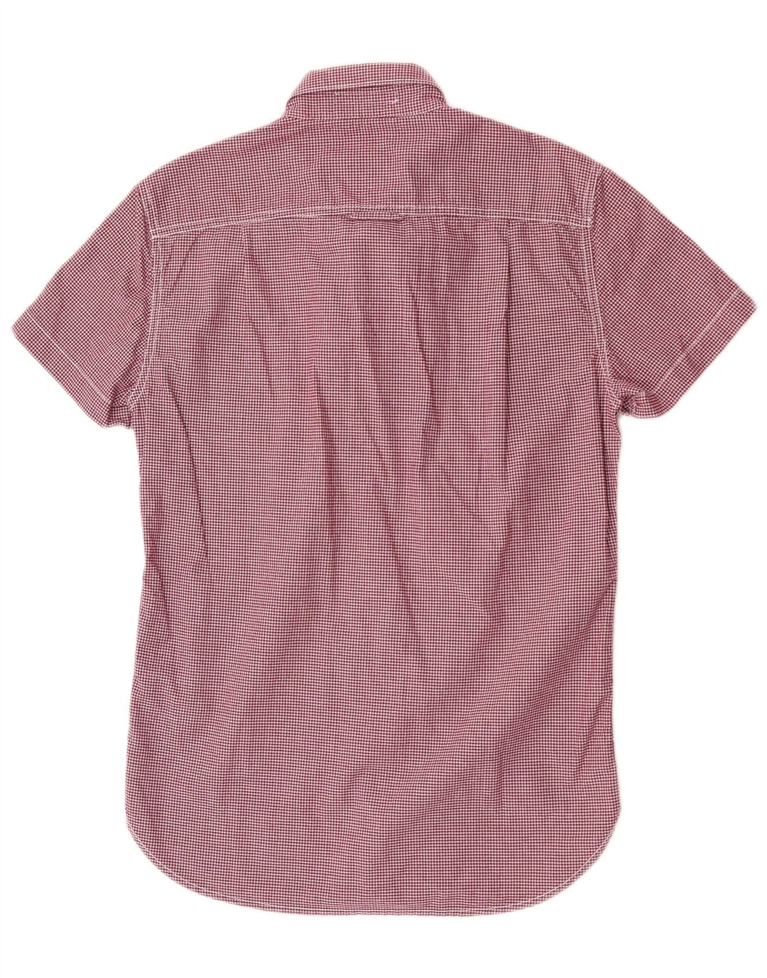 Camicia a maniche corte da uomo Superdry piccola in cotone a quadretti bordeaux
