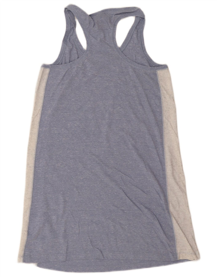 Abito t-shirt senza maniche con grafica NIKE da donna UK 10 Small Blue Colourblock