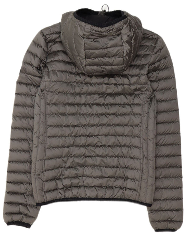 Giacca imbottita con cappuccio da donna Superdry UK 8 Small Poliestere grigio