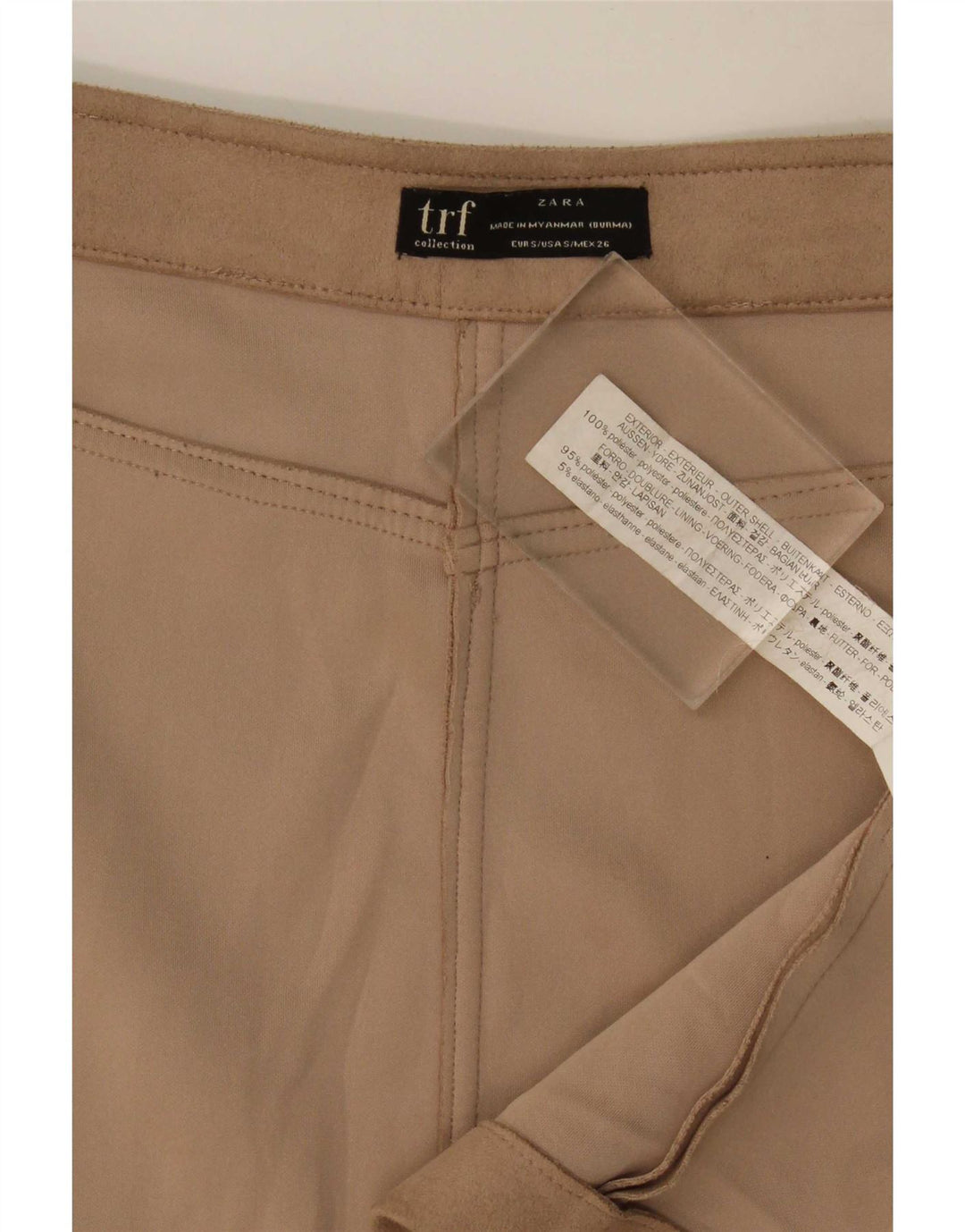 Minigonna Zara da donna piccola W27 poliestere marrone