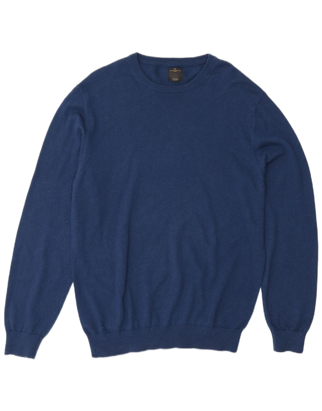 Maglione girocollo da uomo vintage in cotone blu grande
