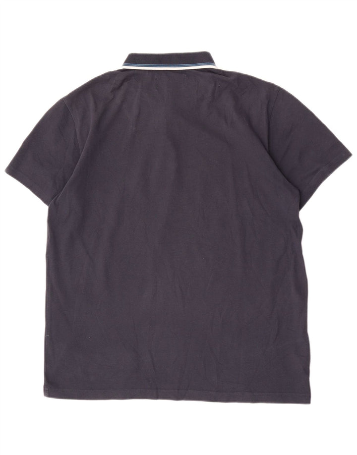 Polo da uomo Penguin grande in cotone a righe blu navy