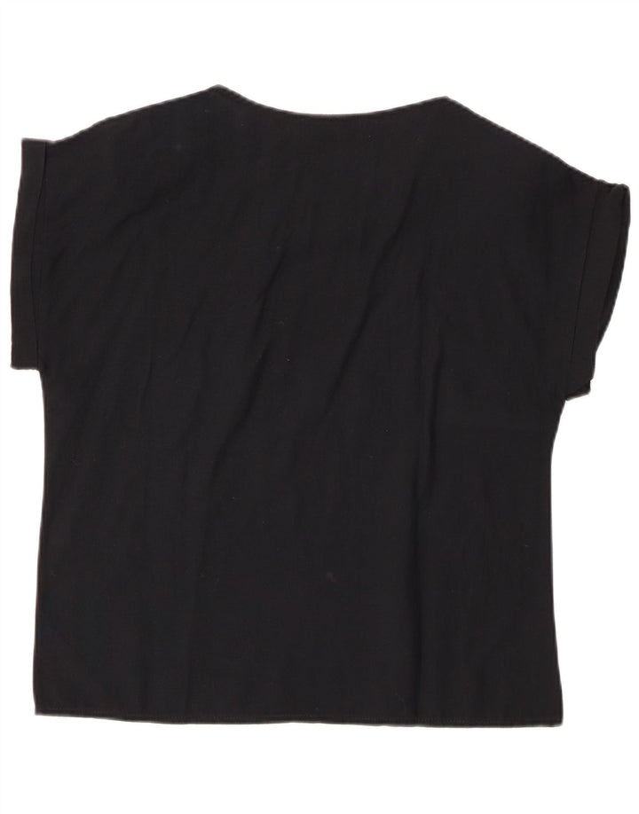 Camicetta da donna VINTAGE Top IT 44 Cotone floreale nero medio