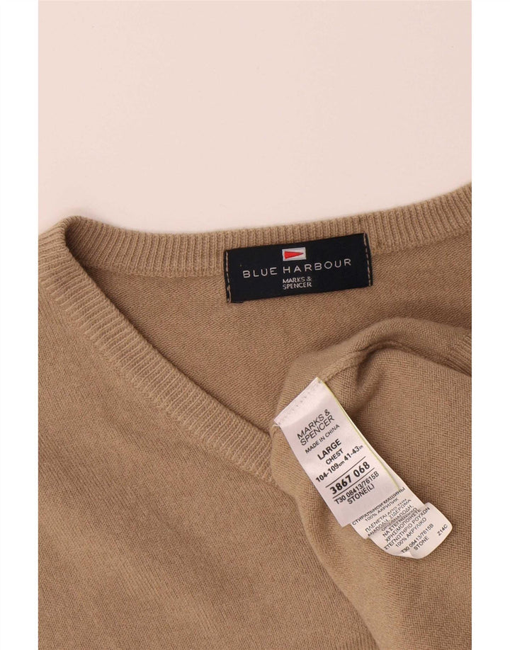 Marks & Spencer maglione da uomo blu Harbour grande acrilico beige
