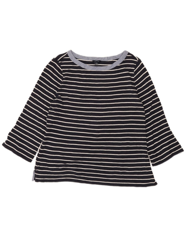 Top da donna Nautica manica 3/4 UK 18 XL cotone a righe blu navy