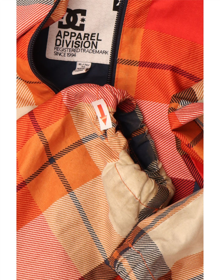 Giacca a vento con cappuccio da uomo DC UK 42 XL Poliestere a quadri multicolore