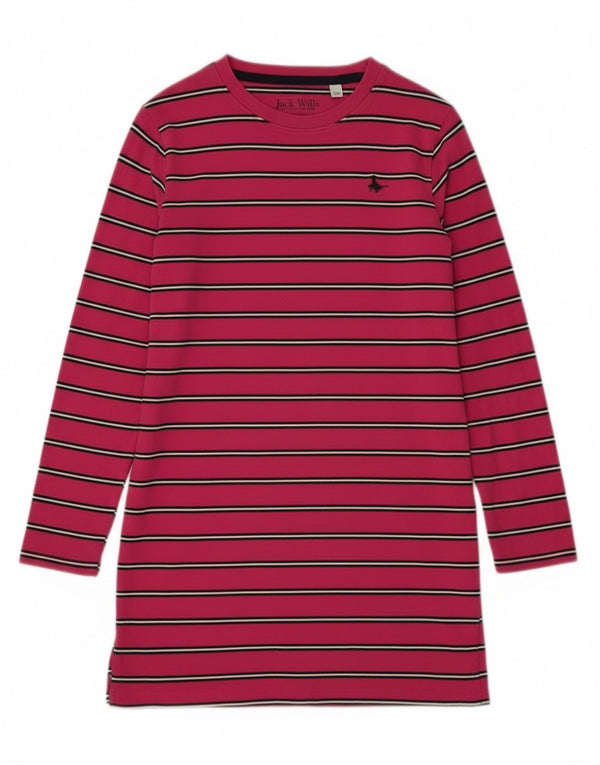 Abito t-shirt a maniche lunghe per ragazze Jack Wills 10-11 anni in cotone a righe rosa
