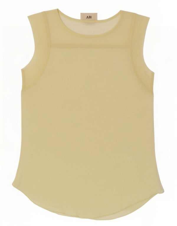 Zara Womens Vest Top UK 10 Small Yellow Flecked