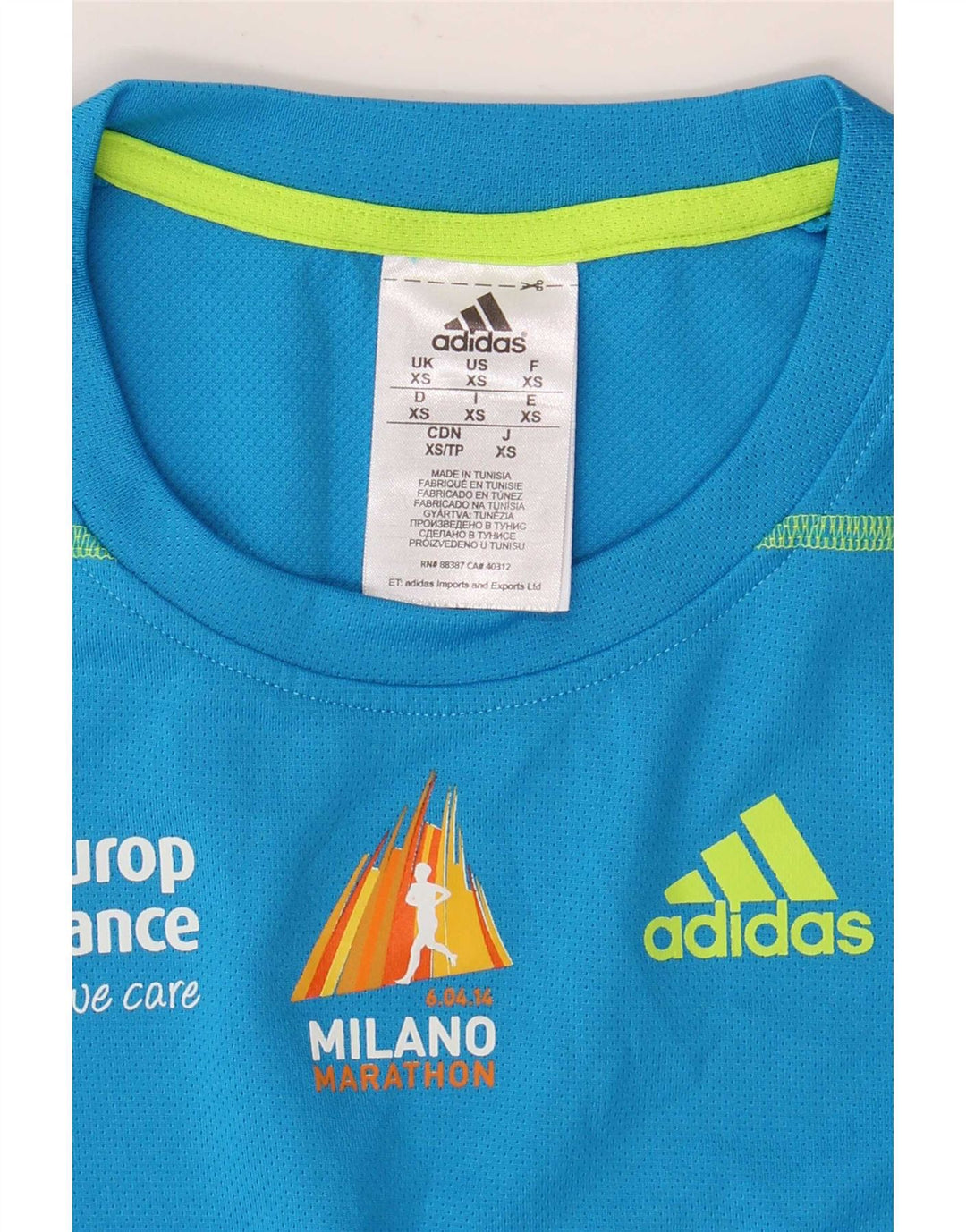 T-shirt grafica Adidas da uomo Climalite Top XS poliestere blu