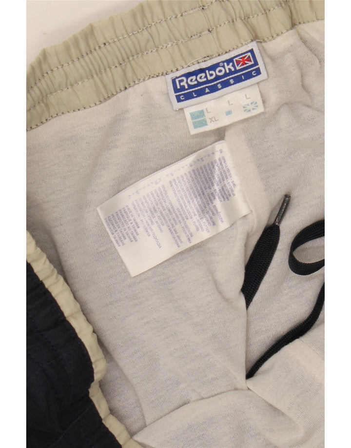 Pantaloni da tuta da uomo Reebok Large in poliestere blu navy