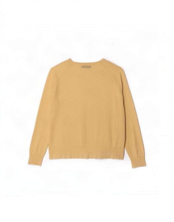 Maglione oversize con scollo a barca da donna Zara UK 10 piccolo in viscosa gialla