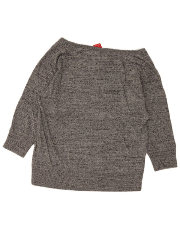 Felpa grafica Nike da donna con maniche a 3/4, UK 14, grigio medio chiazzato